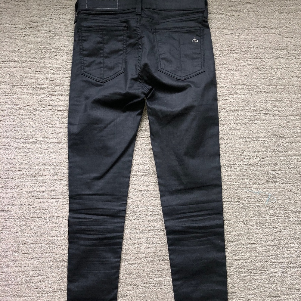 Rag & Bone Black Waxed Skinny Jeans